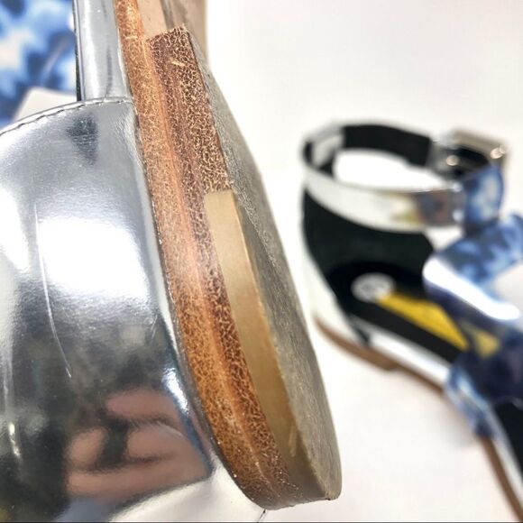 RUPERT Sanderson Silver & Clear Blue Sandals 37.5 - Picture 10 of 11